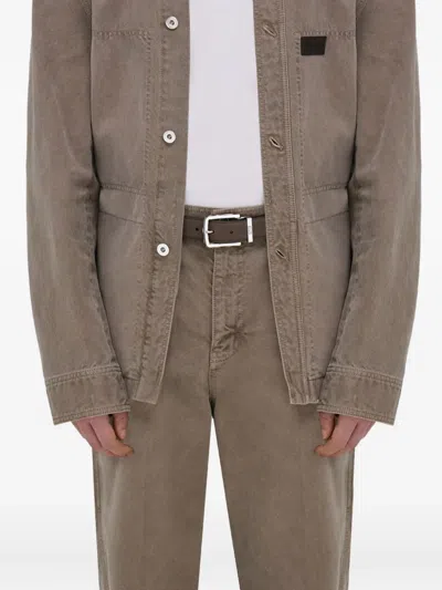 Ferragamo Two-tone Reversible Belt With Tortoiseshell Resin Edge Buckle In Black