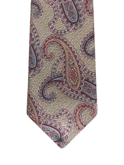 Etro Paisley-pattern Tie In Neutral