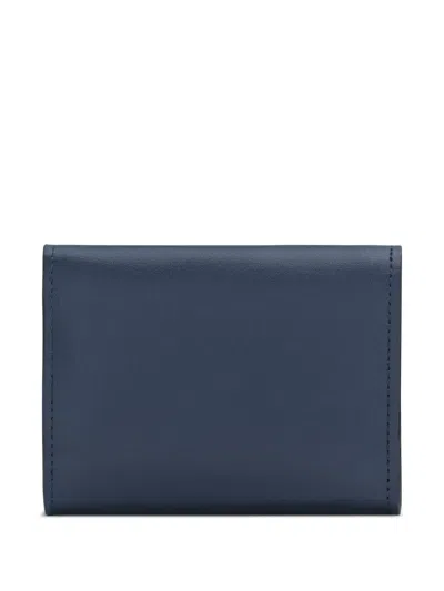 Longchamp Logo-embossed Compact Wallet In Blue