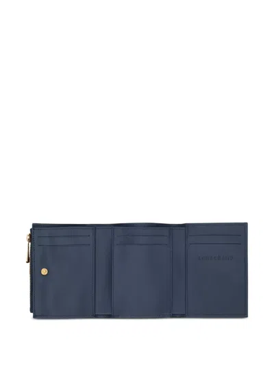 Longchamp Logo-embossed Compact Wallet In Blue