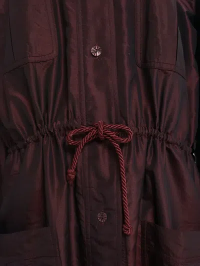 Pre-owned Laura Biagiotti Vintage  Drawstring-waist Coat In Red