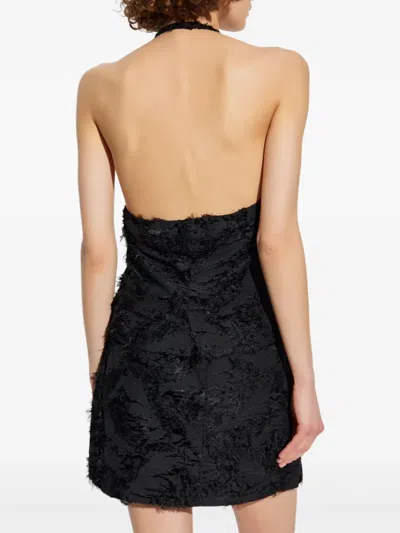 Samsoe & Samsoe Salazio Feathered Halterneck Top In Black