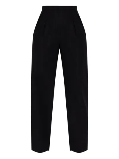 Max Mara Carrot Cotton Pants In Black