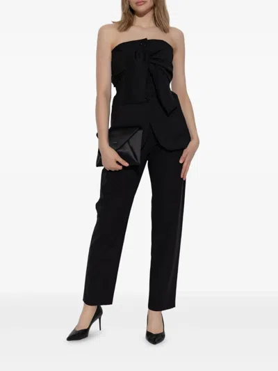 Max Mara Carrot Cotton Pants In Black