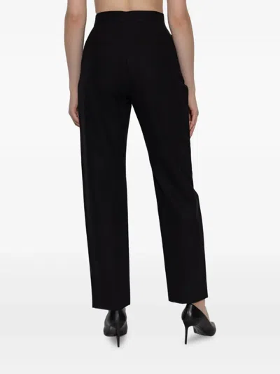 Max Mara Carrot Cotton Pants In Black