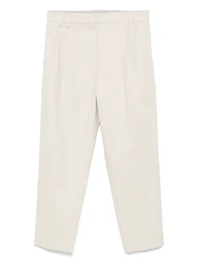 Brunello Cucinelli Trousers With Belt Loops And Side Pockets In White