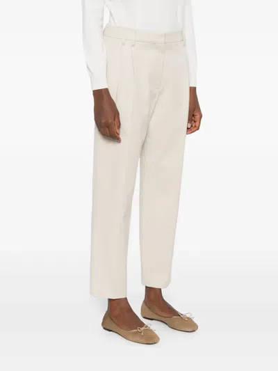 Brunello Cucinelli Trousers With Belt Loops And Side Pockets In White