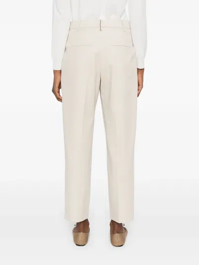Brunello Cucinelli Trousers With Belt Loops And Side Pockets In White
