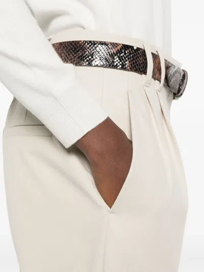 Brunello Cucinelli Trousers With Belt Loops And Side Pockets In White