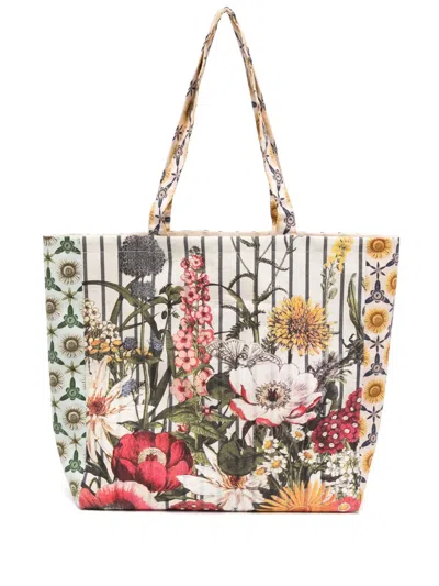 花卉印花手提包