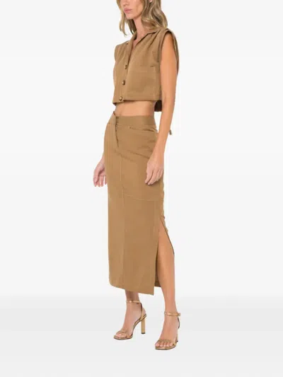 Jbq Reese Midi Skirt In Neutral