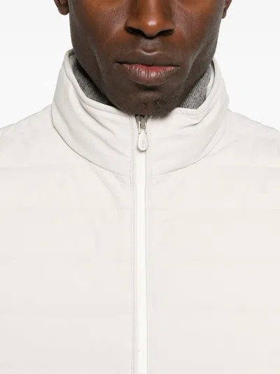 Brunello Cucinelli Men Nylon Down Jacket In White