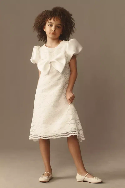 Gió Bespoke Holly Puff-sleeve Bow Flower Girl Dress