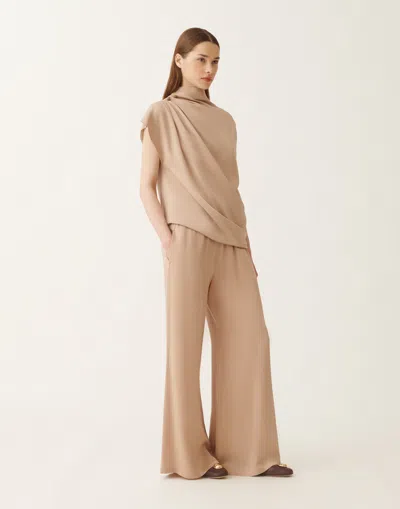 Fabiana Filippi Amelia Envers Satin Trousers In Neutral