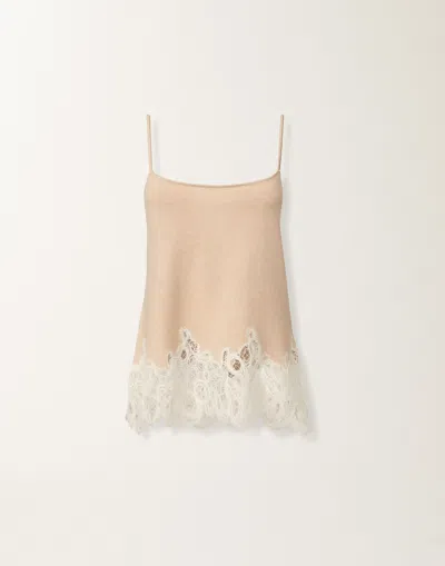 Fabiana Filippi Lace-trimmed Knitted Tank Top