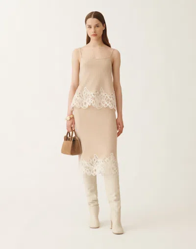 Fabiana Filippi Lace-trimmed Knitted Tank Top