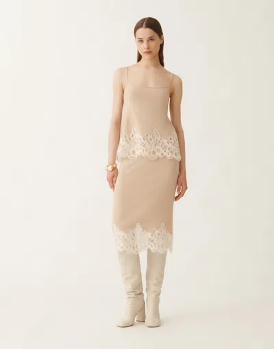 Fabiana Filippi Lace-trimmed Knitted Tank Top