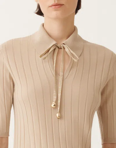 Fabiana Filippi Ribbed-knit Polo Neck Top