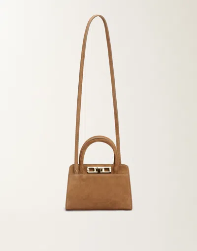 Fabiana Filippi Suede Leather Tote Bag With Adjustable Strap In Brown