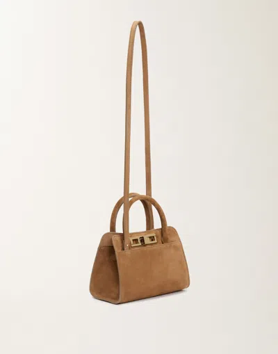 Fabiana Filippi Suede Leather Tote Bag With Adjustable Strap In Brown