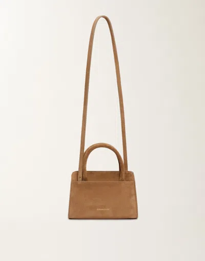Fabiana Filippi Suede Leather Tote Bag With Adjustable Strap In Brown