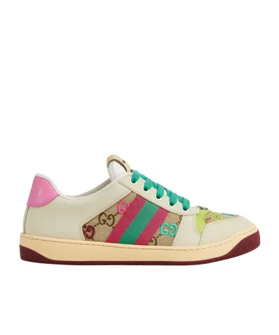 Gucci Screener Trainer In Gg Fabric And Multicolour Details In Multi