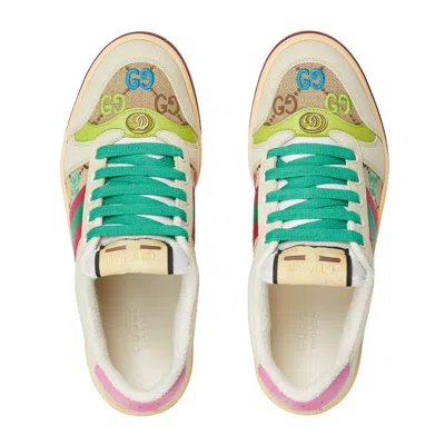 Gucci Screener Trainer In Gg Fabric And Multicolour Details In Multi