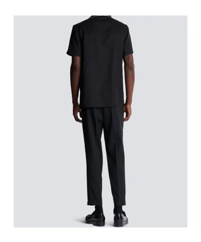 Balmain Varsity Style Shirt Featuring Contrast Piping In Black