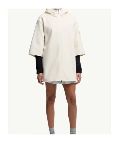 Moncler Virgin Wool Blend Cape In White