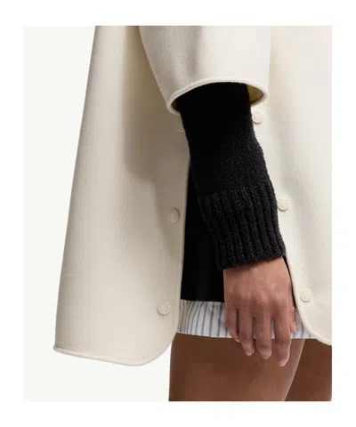 Moncler Virgin Wool Blend Cape In White