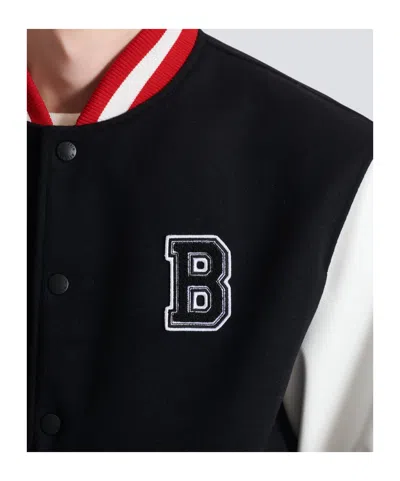Balmain Wool And Eco-leather Varsity Jacket With Patch