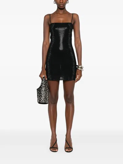Alexander Wang Mini Dress With Crystals In Black