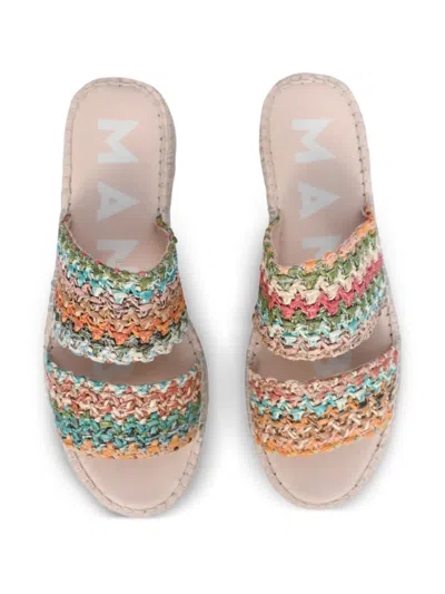 Manebi Braided Strap Espadrille Sandals In Multi