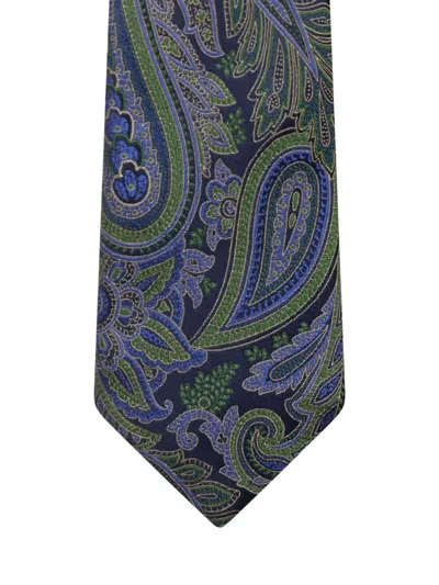 Etro Paisley Pattern Tie In Gray