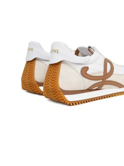 Loewe Flow Runner Leather-trimmed Shell And Suede Sneakers In Beige