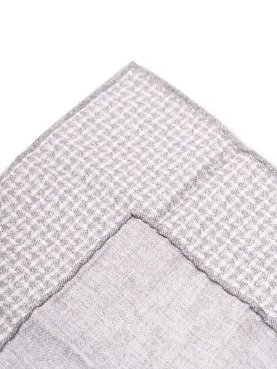 Brunello Cucinelli Checkered Scarf Square Shape In Gold