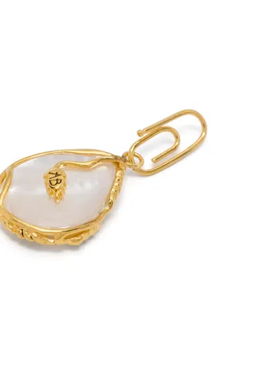 Aurelie Bidermann Mini Françoise Mother Of Pearl Charm In Gold