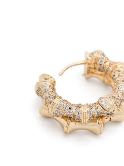 Eddie Borgo Double Pave Bambu Hoops In Gold