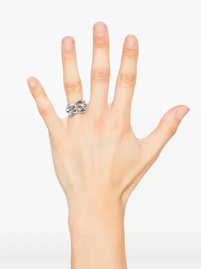 Eddie Borgo Bambu Signet Ring In Gray