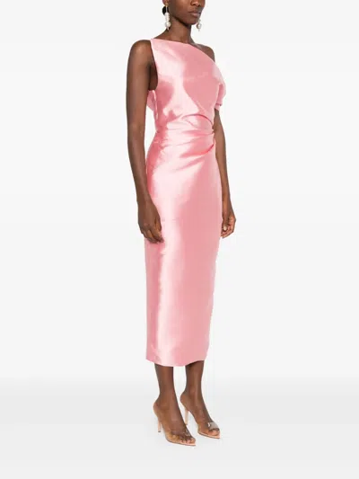 Solace London Ellison Midi Dress In Pink
