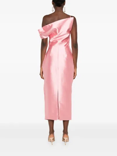 Solace London Ellison Midi Dress In Pink