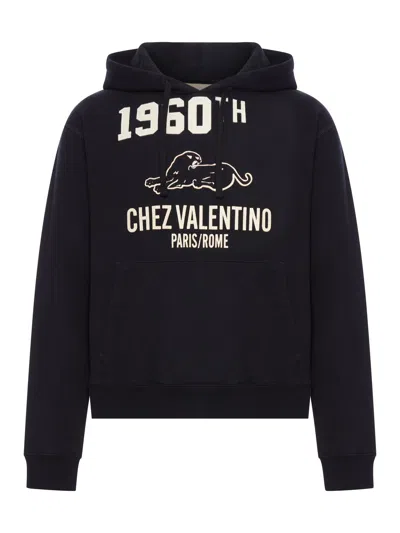 Valentino Garavani Hoodie With Logo Print In Black
