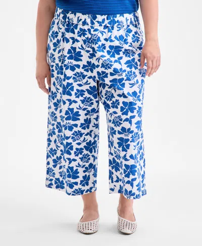 Style & Co Plus Size Floral-print Wide-leg Pants, Exclusively At Macy's In Multi