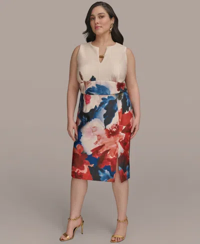 Donna Karan Plus Size Printed Sheath Dress In Multi