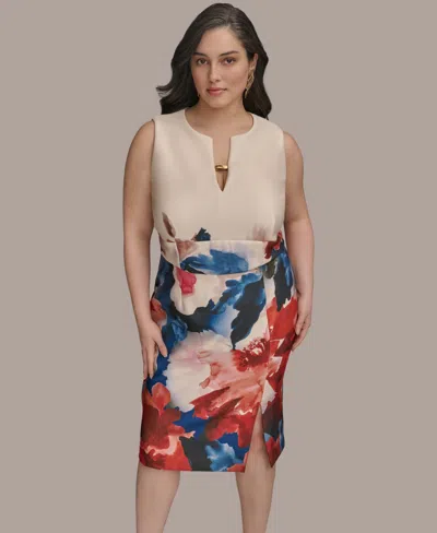 Donna Karan Plus Size Printed Sheath Dress In Multi