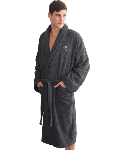 Linum Home 100% Turkish Cotton Personalized Unisex Herringbone Bath Robe In Multi