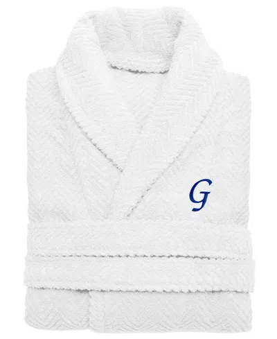 Linum Home 100% Turkish Cotton Personalized Unisex Herringbone Bath Robe