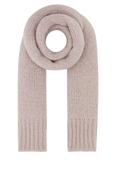 Jil Sander Logo-patch Knitted Scarf In Pink