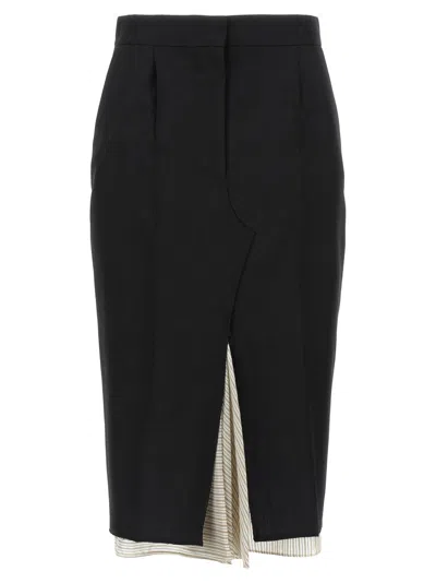 Marni High Waist Asymmetric Pencil Skirt Design In Black
