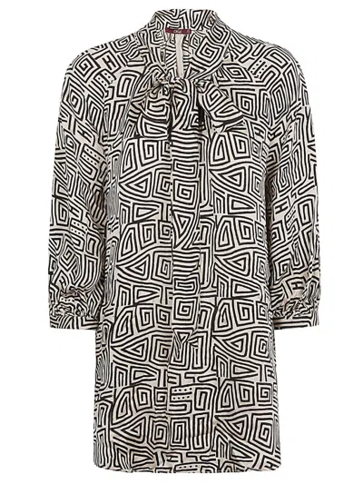 Obidi Printed Silk Shirt In Gray